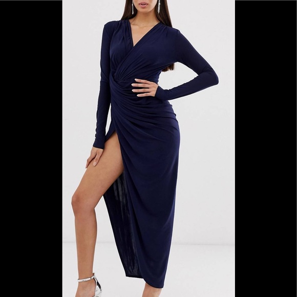 Club L London twist waist wrap maxi dress